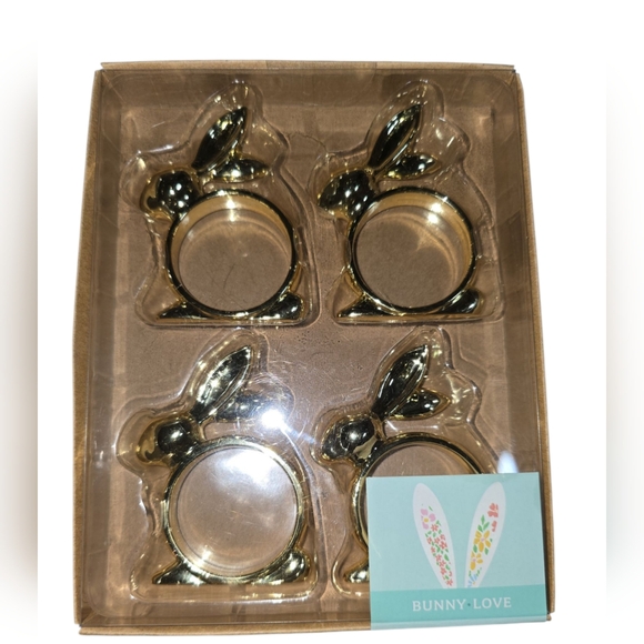 Gold Napkin Rings Set - Picture 2 of 4